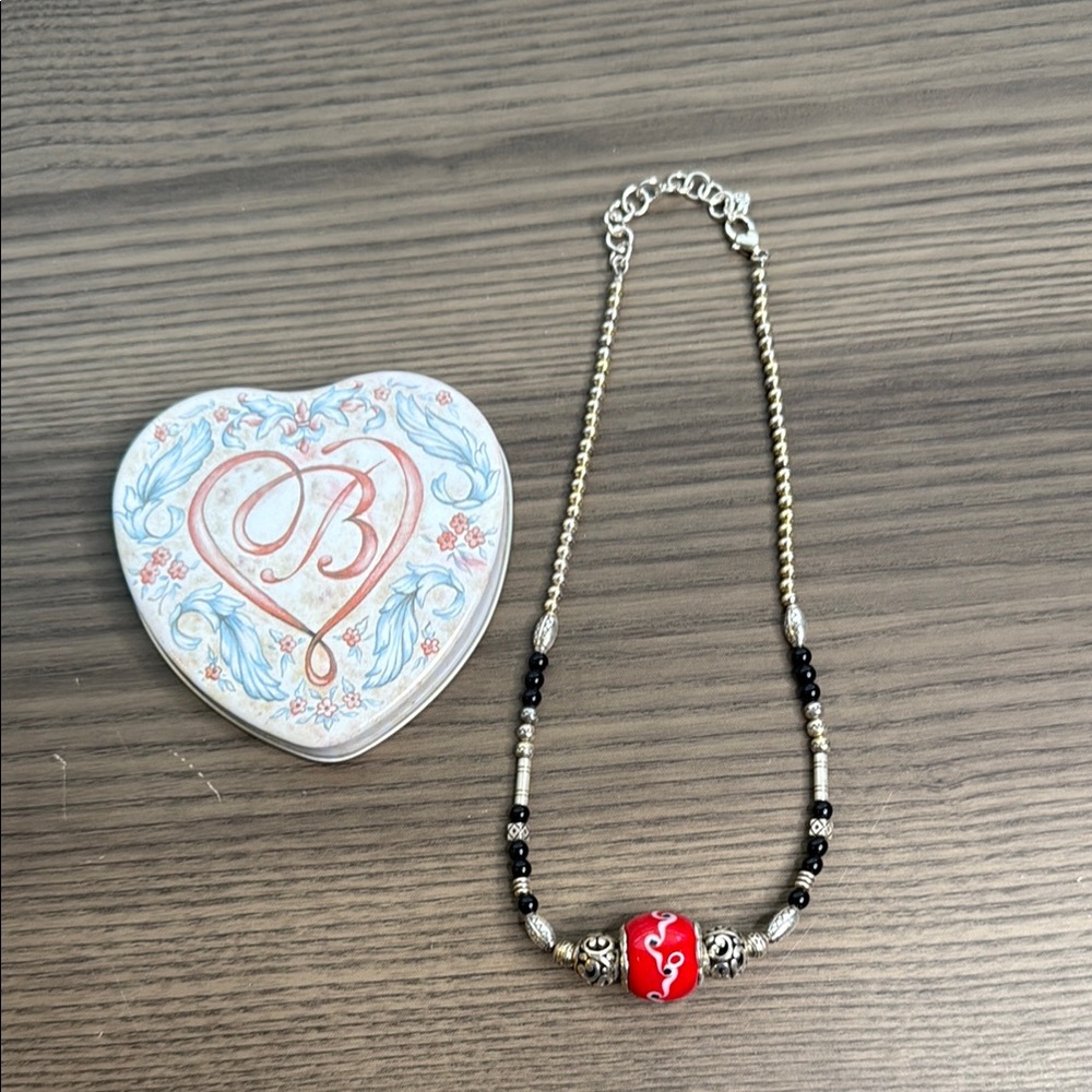 Brighton Elegant Red and Silver Beaded Necklace